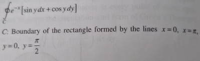 o C e - x [ s i n y d x + c o s y d y ] C: