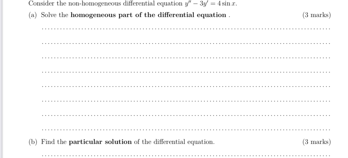 Consider the non - homogeneous differential