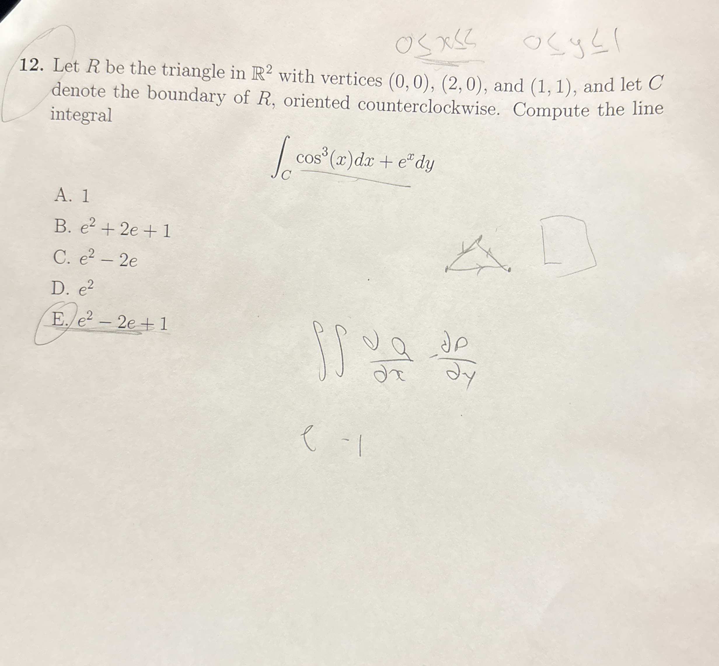 Let R be the triangle in R 2 with vertices ( 0 ,