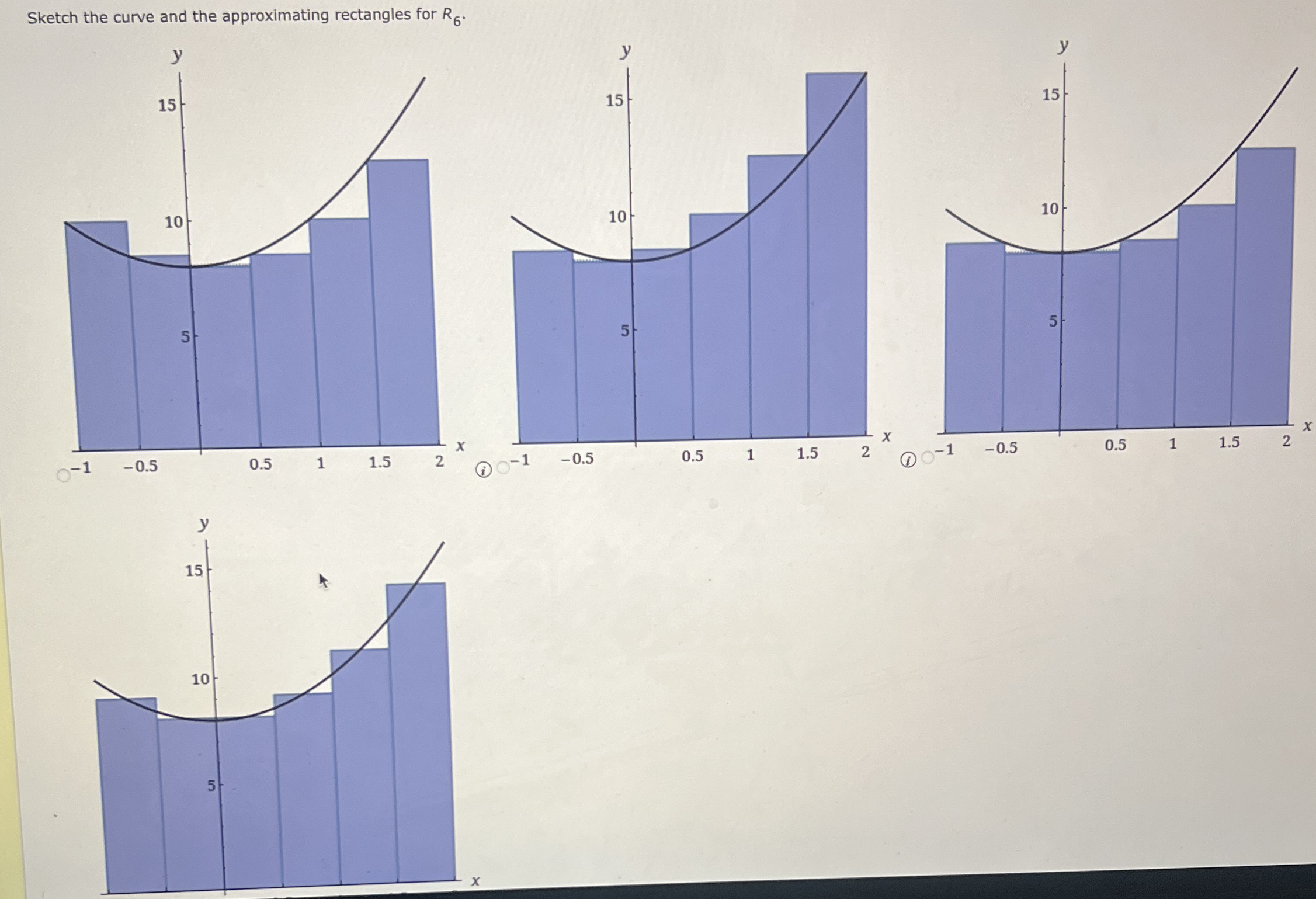 Sketch the curve and the approximating rectangles