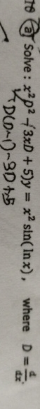 1 0 at Solve: x 2 p 2 - ( 3 x D + 5 ) y = x 2 s i