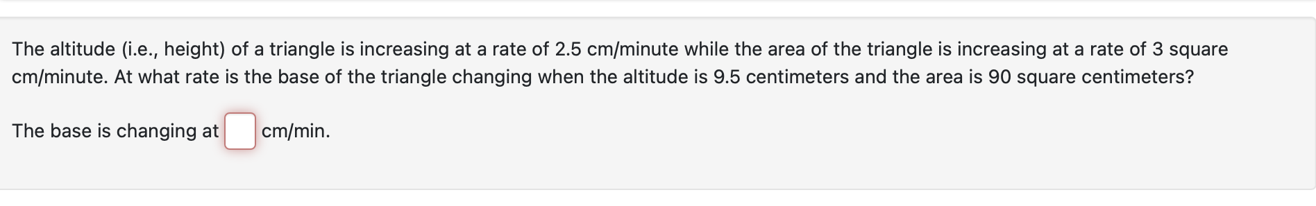 The altitude ( i . e . , height ) of a triangle