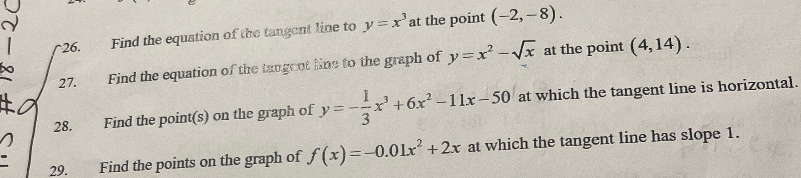 Find the equation of the tangent line to y = x 3