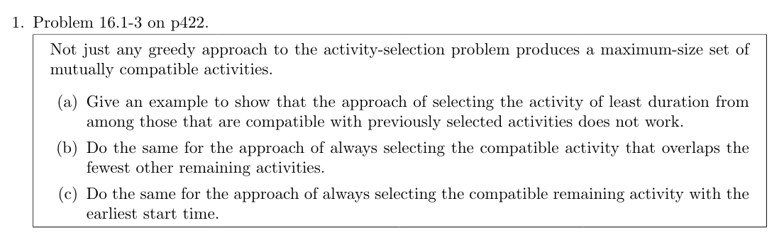 Problem 1 6 . 1 - 3 on p 4 2 2 . Not just any