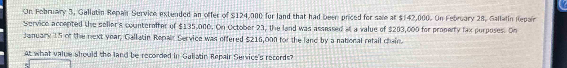 On February 3 , Gallatin Repair Service extended