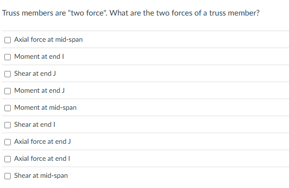 Truss members are "two force". What are the two