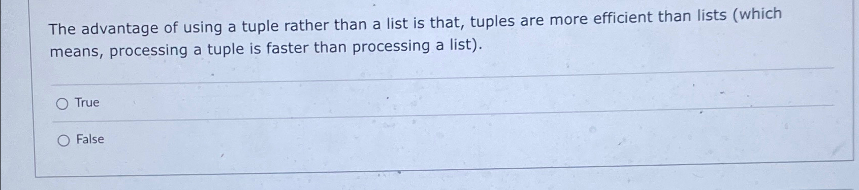 The advantage of using a tuple rather than a list