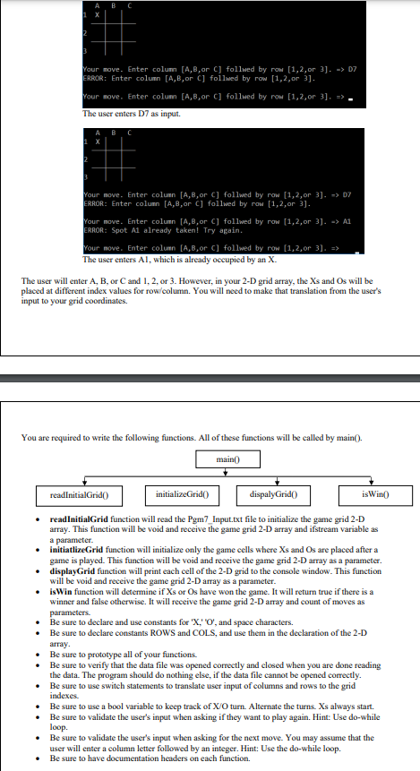 Please complete in C + + programming The user
