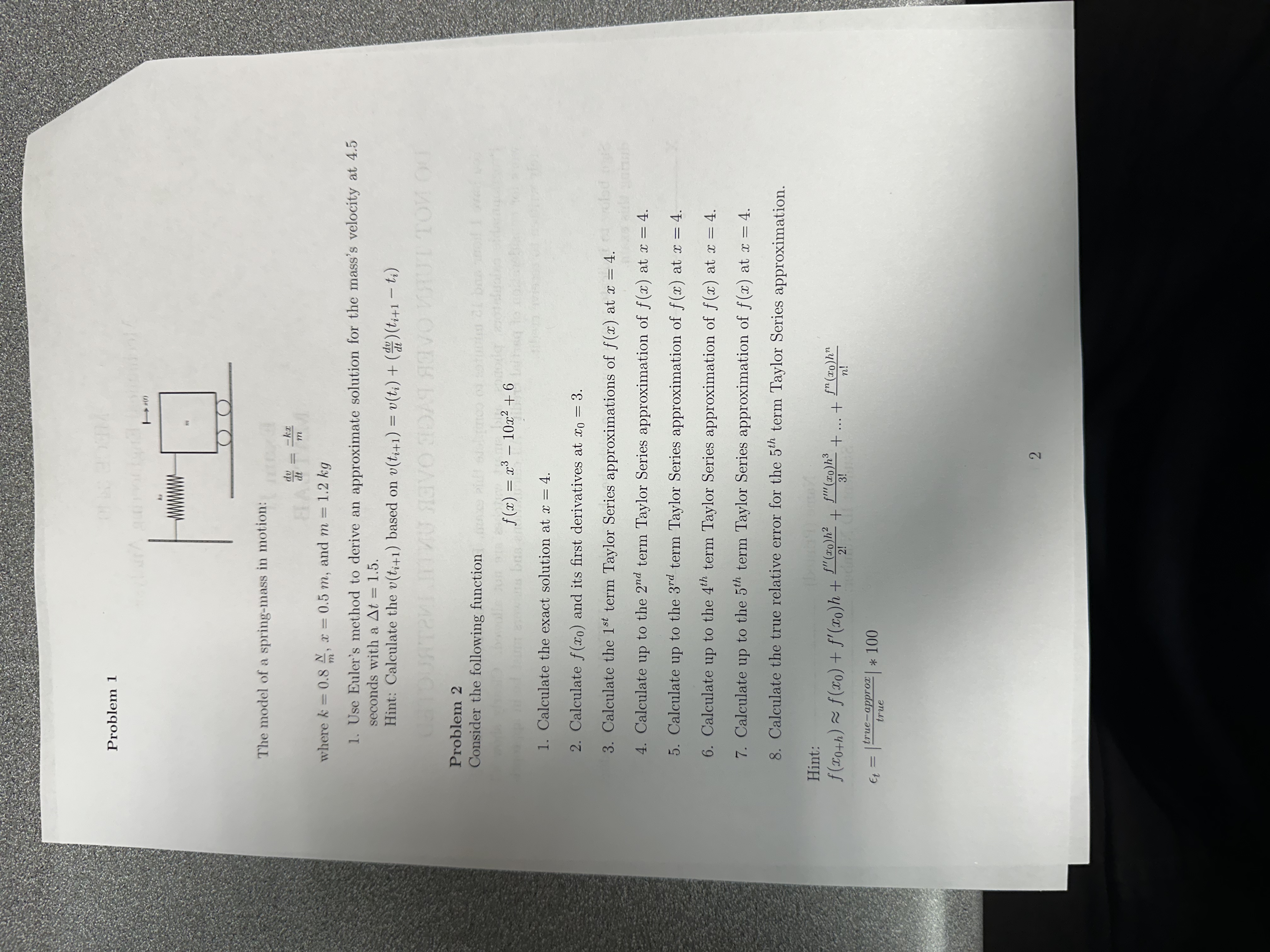 Please help with MATLAB code for problem 1 and 2