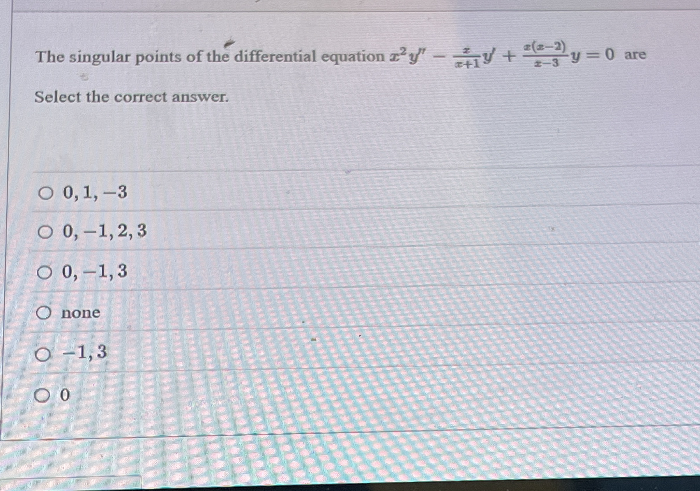 The singular points of the differential equation