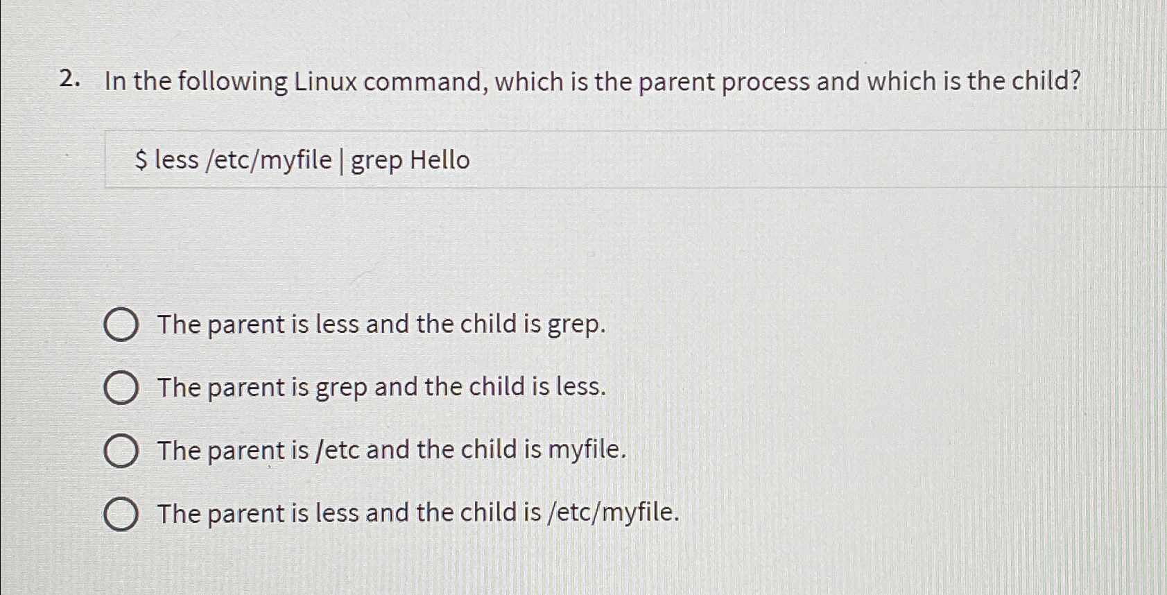 In the following Linux command, which is the