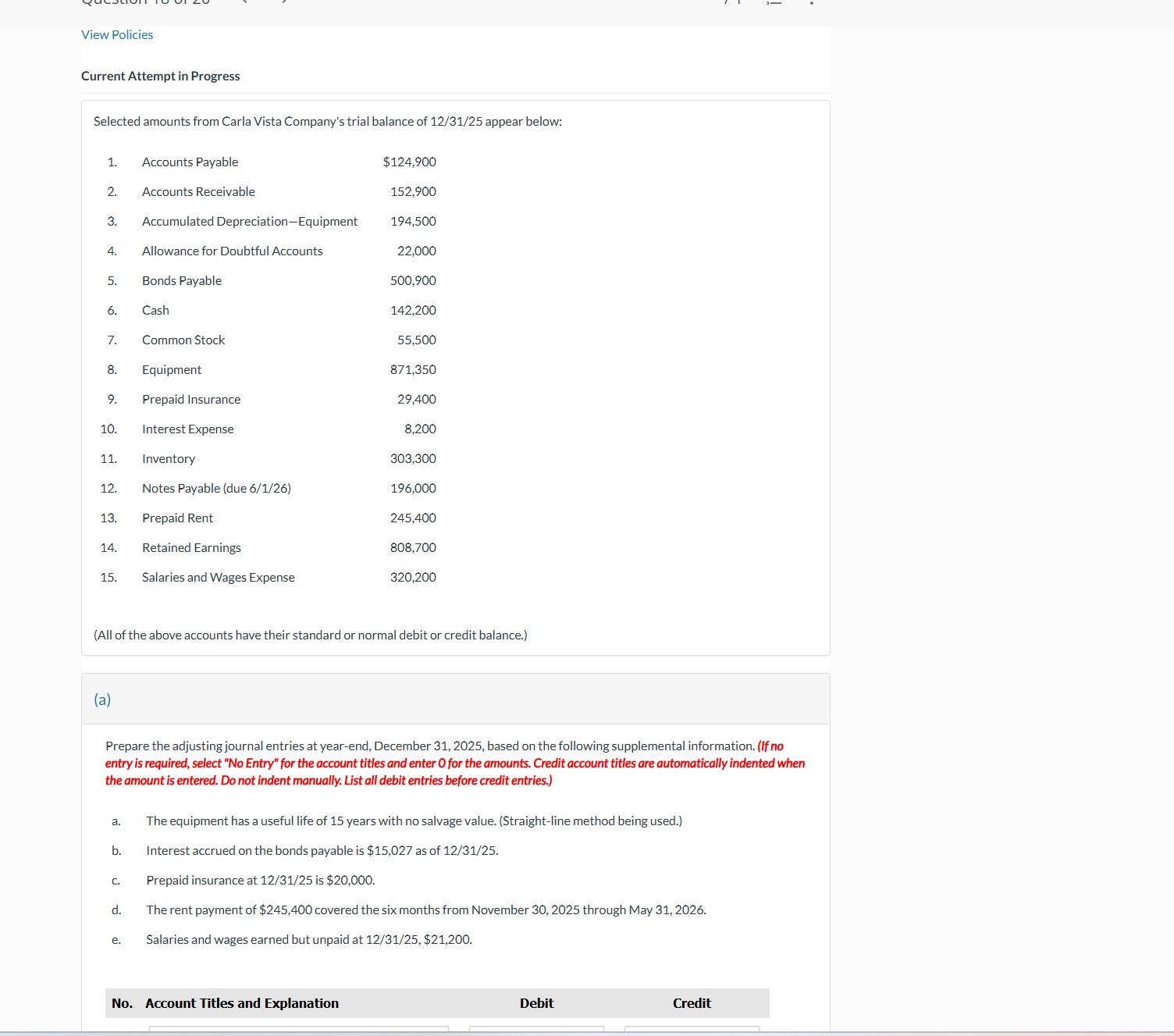 Current Attempt in Progress Selected amounts from