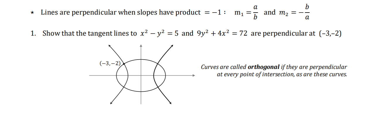 * * * Lines are perpendicular when slopes have