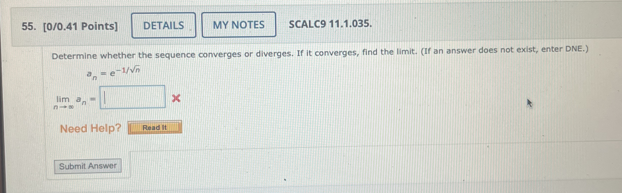 [ 0 / 0 . 4 1 Points ] SCALC 9 1 1 . 1 . 0 3 5 .