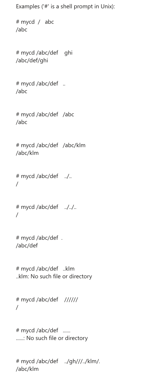 Write a JAVA program simulating a " cd " Unix