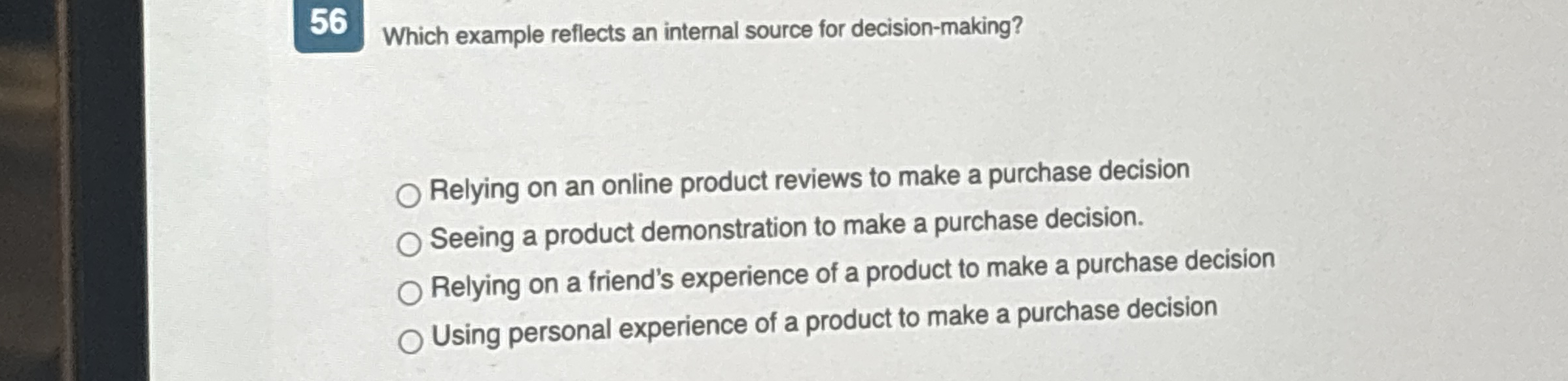 5 6 Which example reflects an internal source for