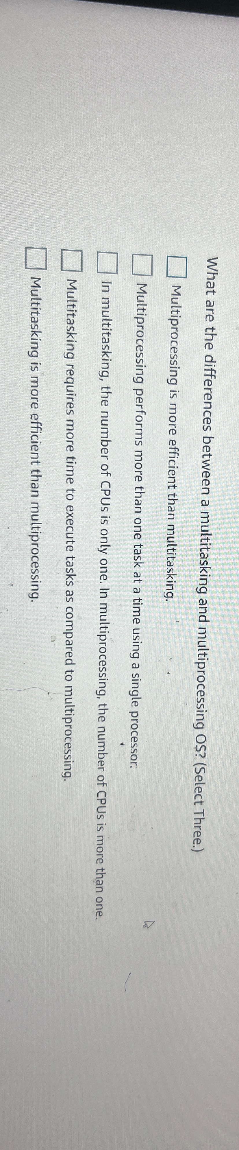 What are the differences between a multitasking
