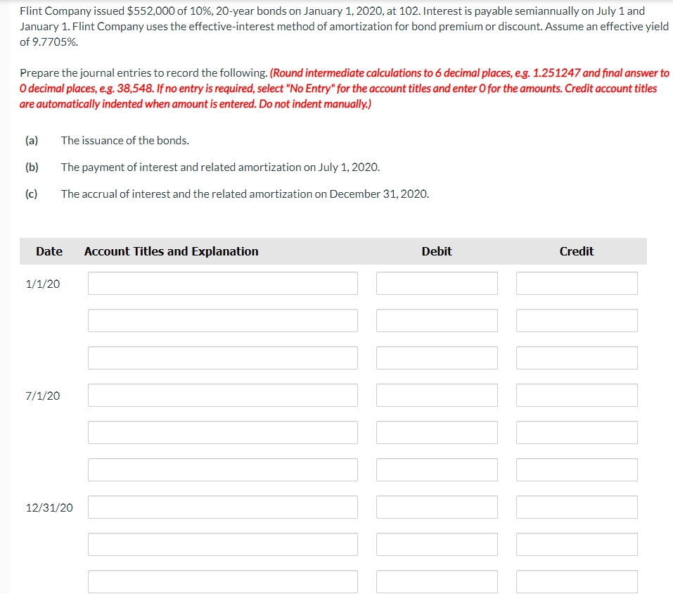Flint Company issued \ ( \ $ 5 5 2 , 0 0 0 \ ) of