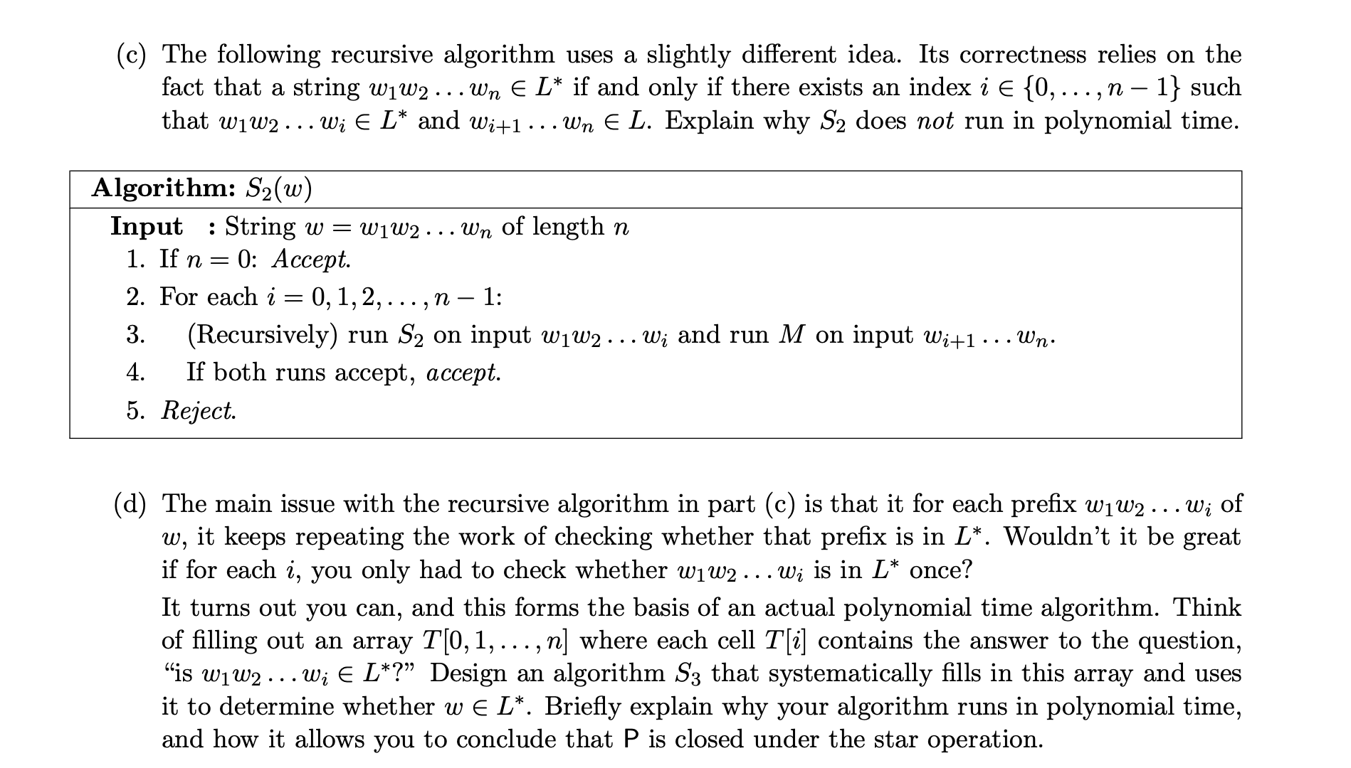 ( c ) The following recursive algorithm uses a