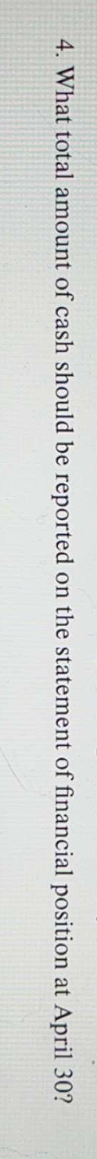 What total amount of cash should be reported on