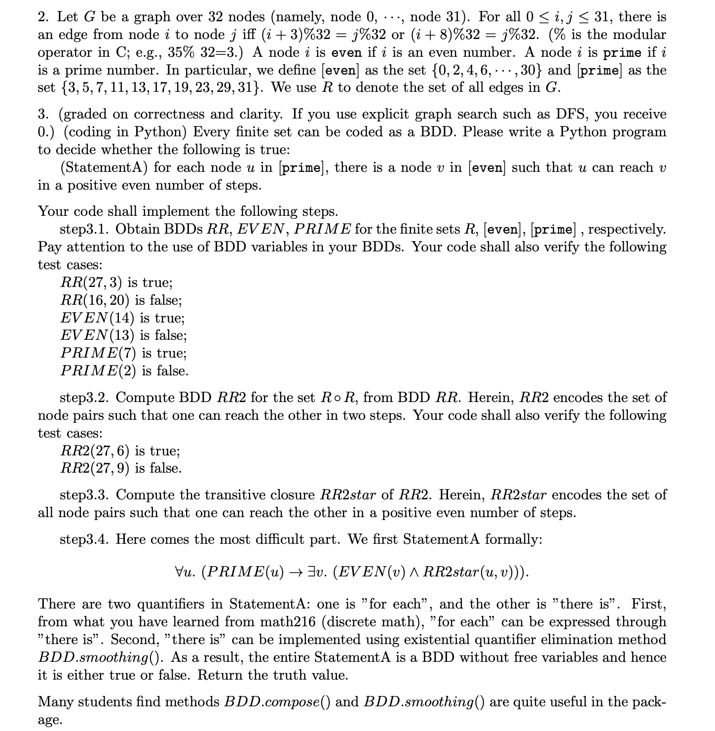 Let G be a graph over 3 2 nodes ( namely , node 0
