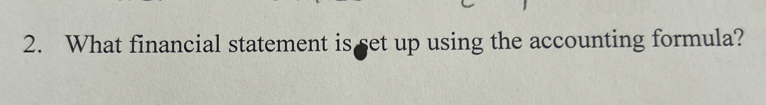 What financial statement is set up using the