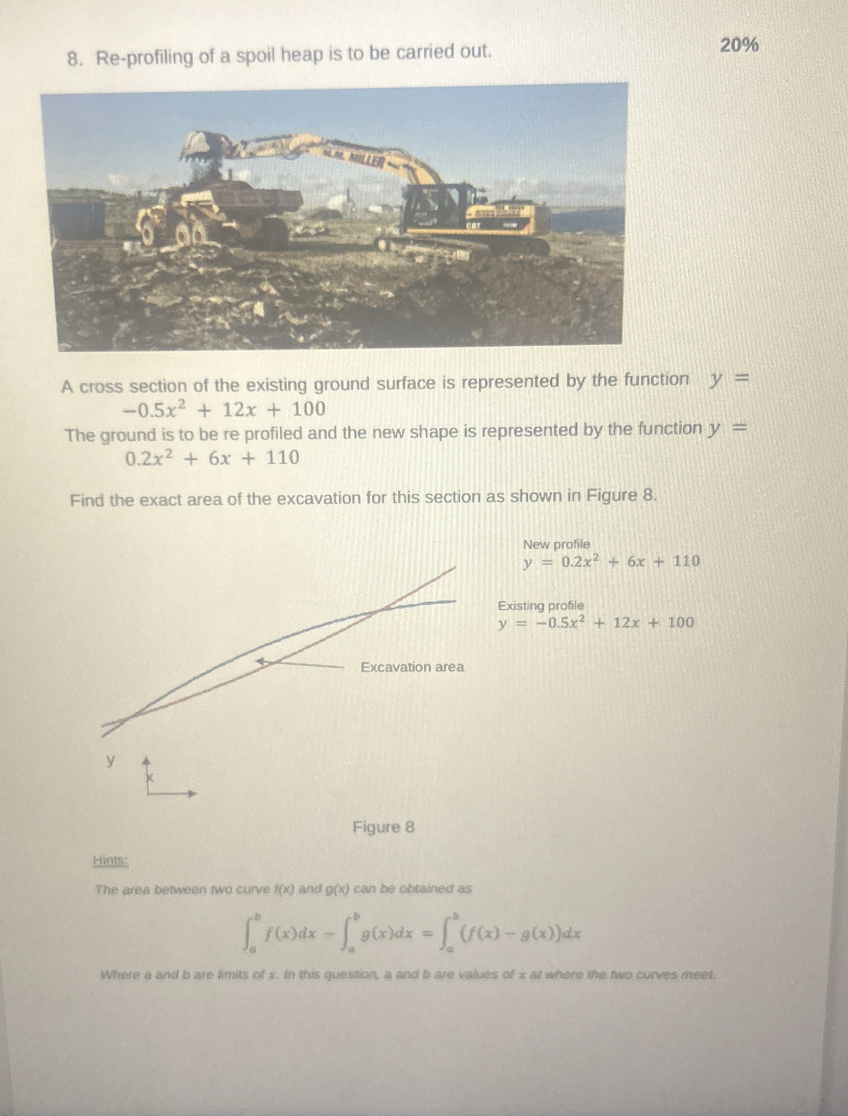 Re - profiling of a spoil heap is to be carried
