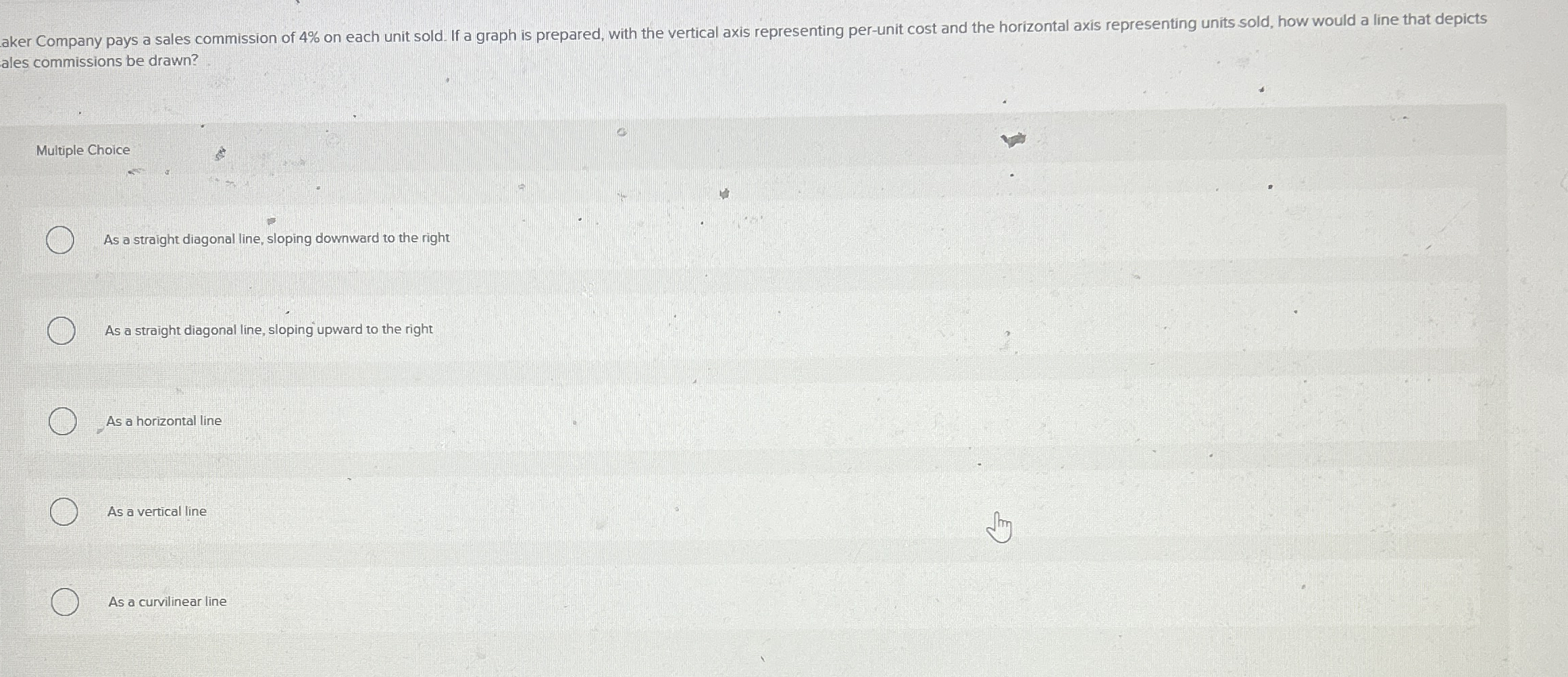 ales commissions be drawn? Multiple Choice As a