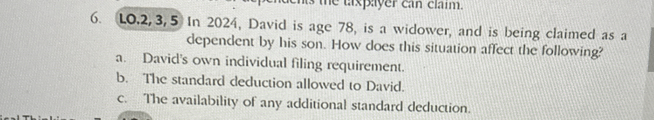 LO . 2 , 3 , 5 In 2 0 2 4 , David is age 7 8 , is