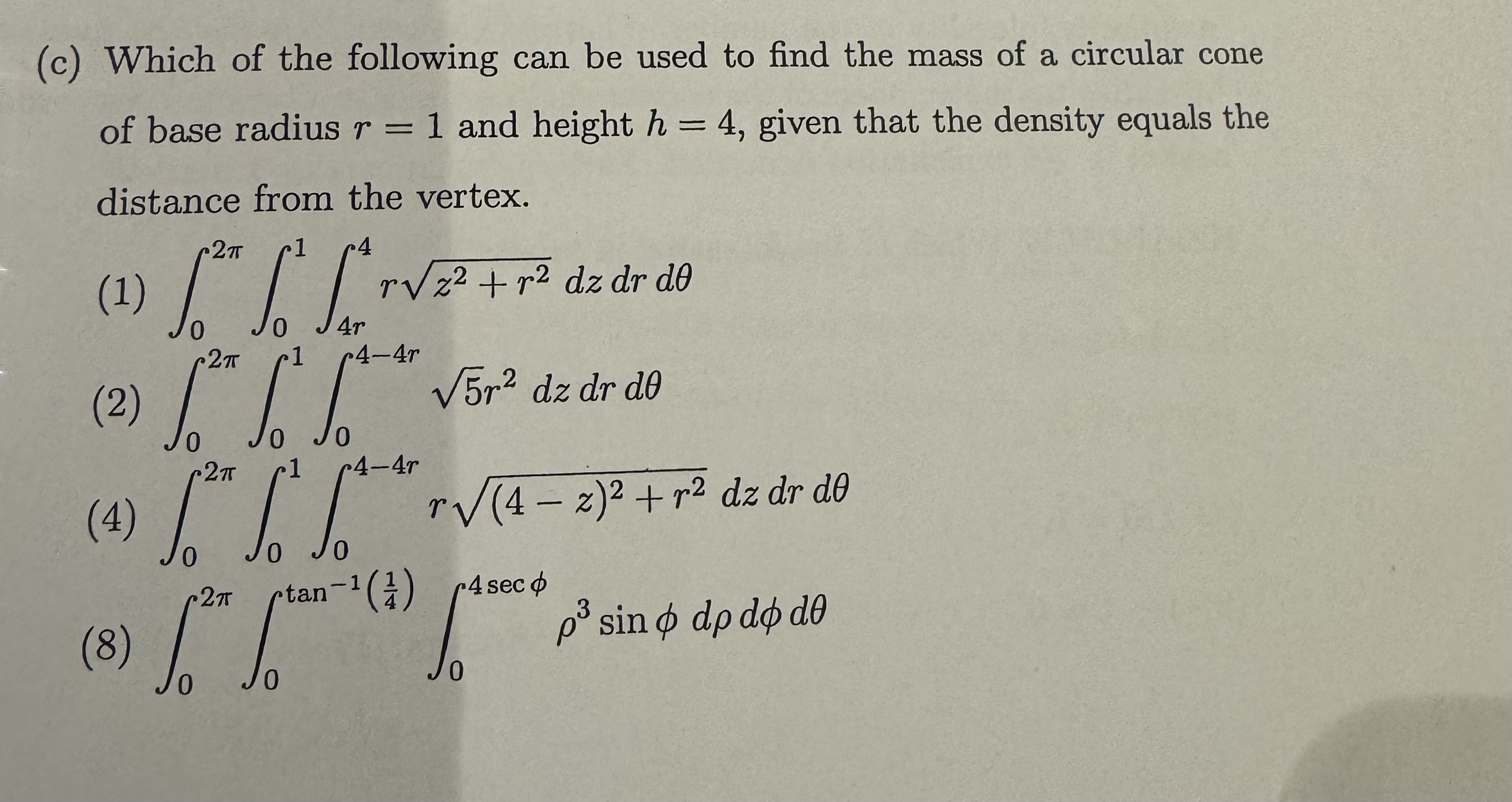 ( c ) Which of the following can be used to find