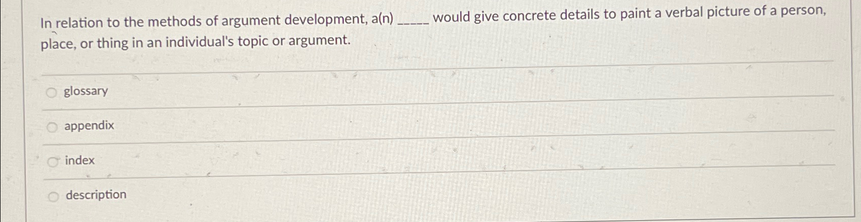 In relation to the methods of argument