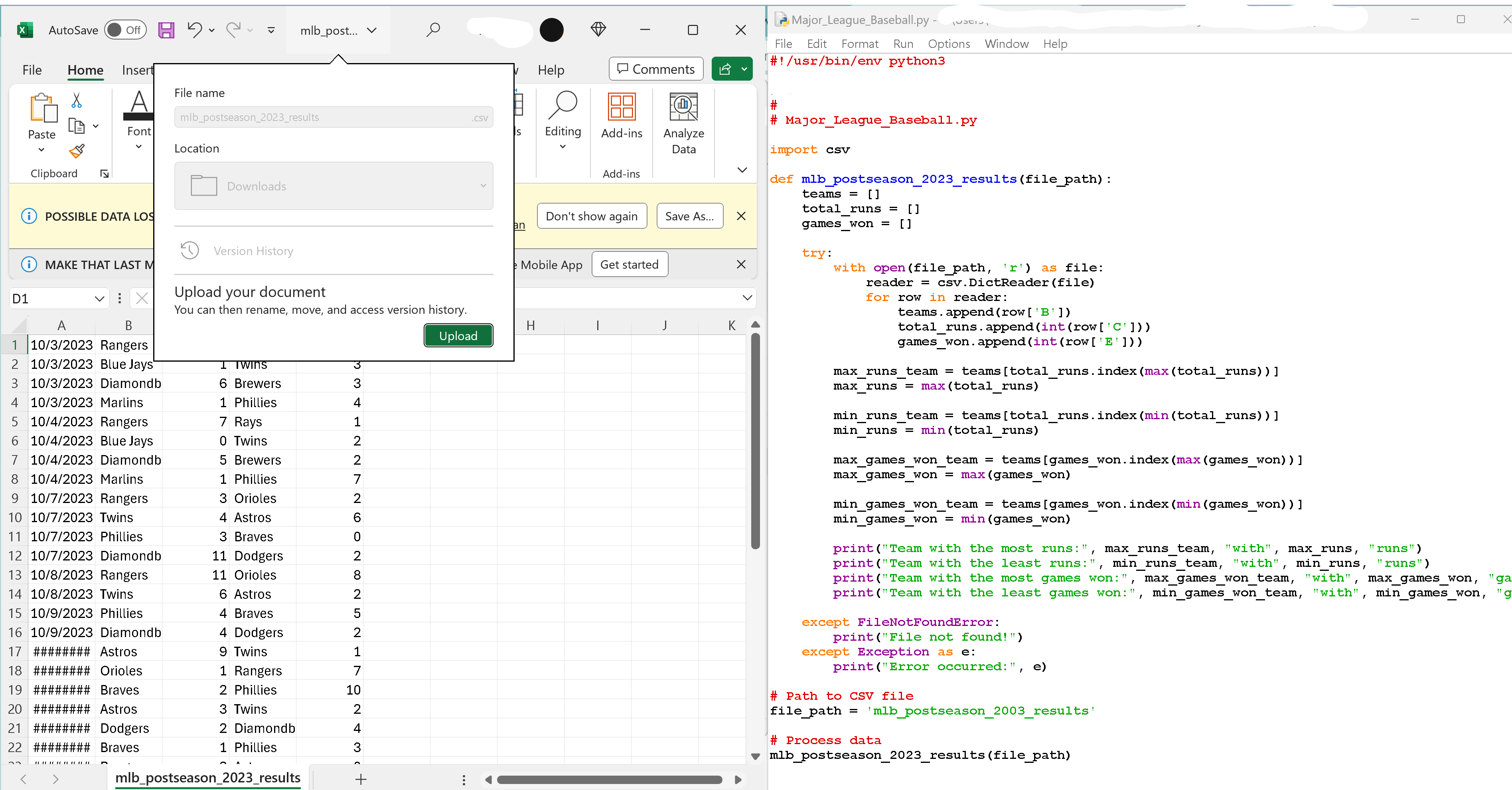 Im having Import file and row issues with my