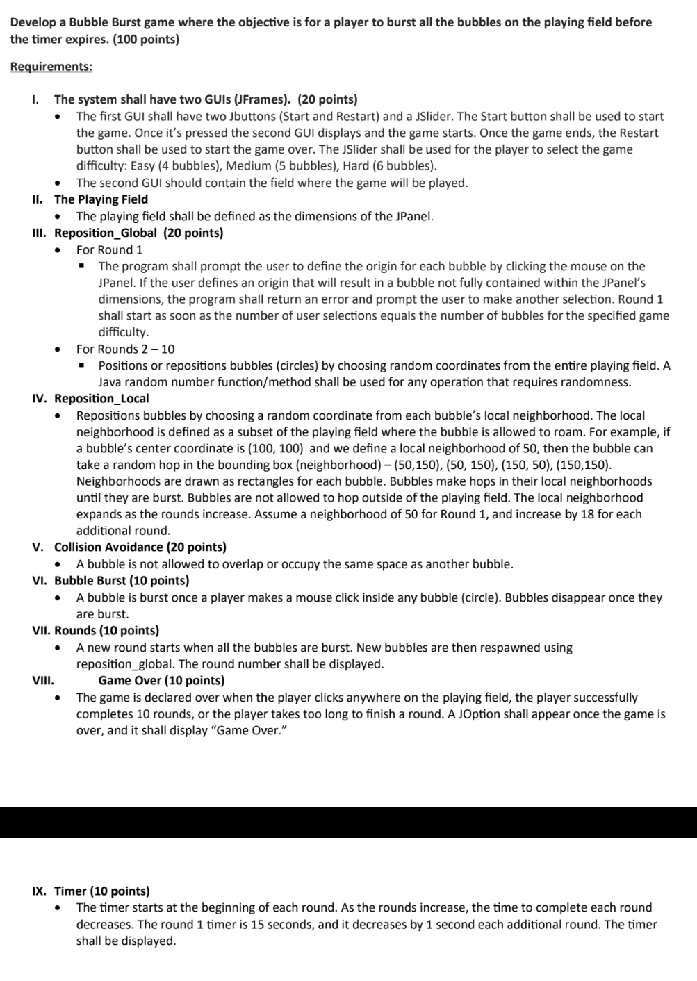 Develop a Bubble Burst game where the objective