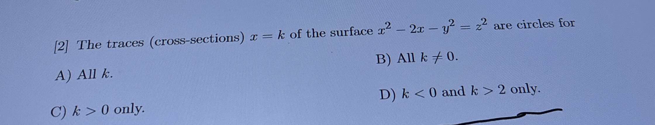 [ 2 ] The traces ( cross - sections ) x = k of
