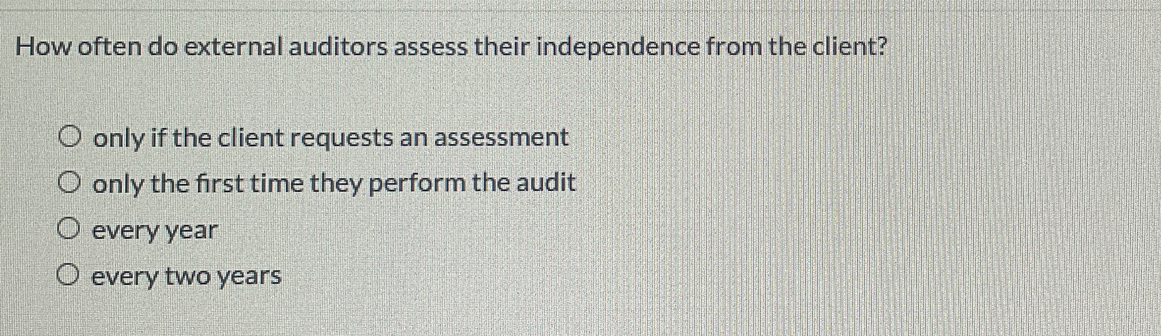 How often do external auditors assess their