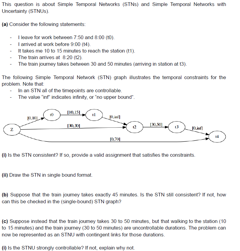 This question is about Simple Temporal Networks (