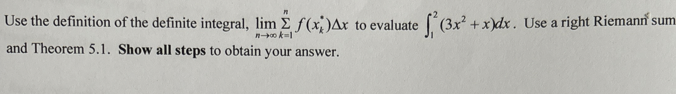 Use the definition of the definite integral, lim