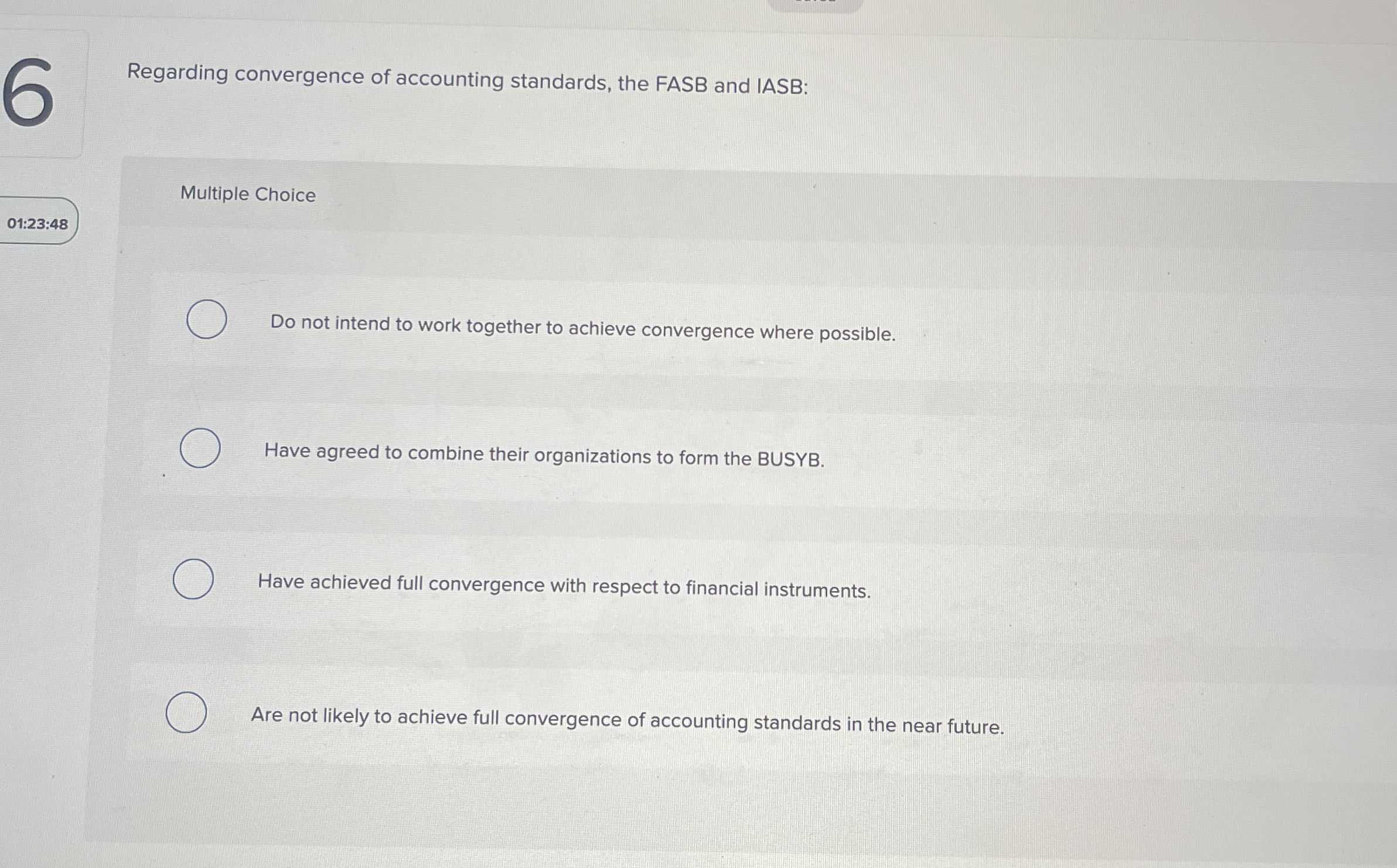 Regarding convergence of accounting standards,