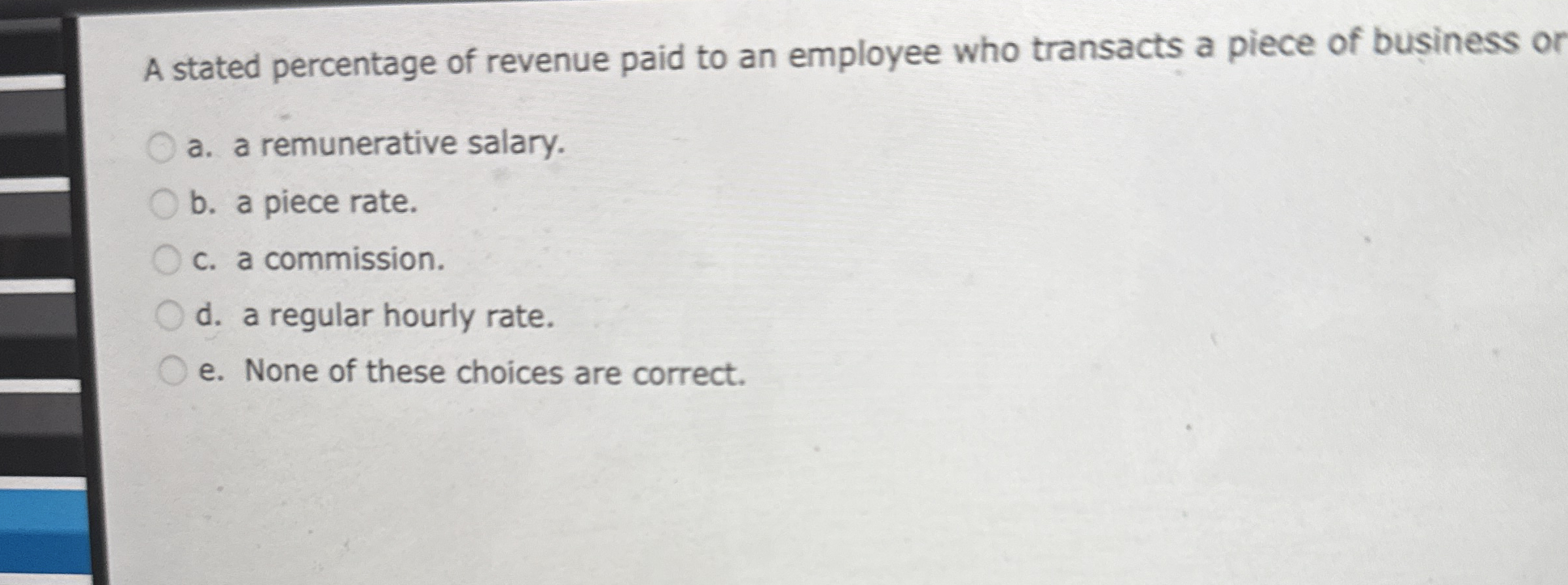 A stated percentage of revenue paid to an