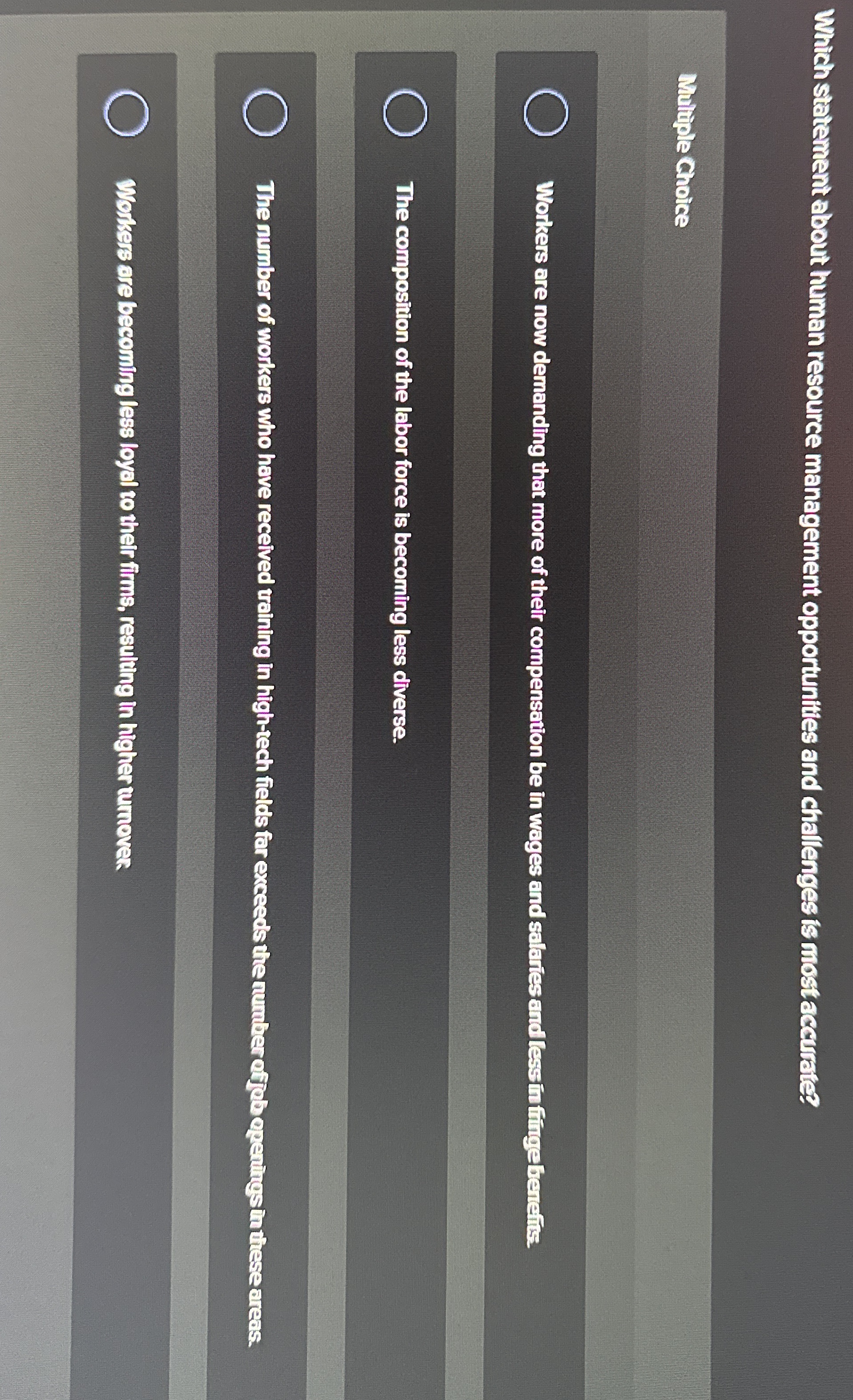 Which statement about human resource management