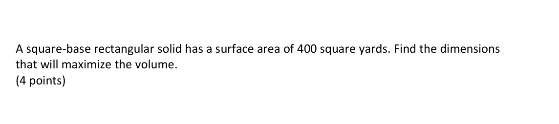 A square - base rectangular solid has a surface