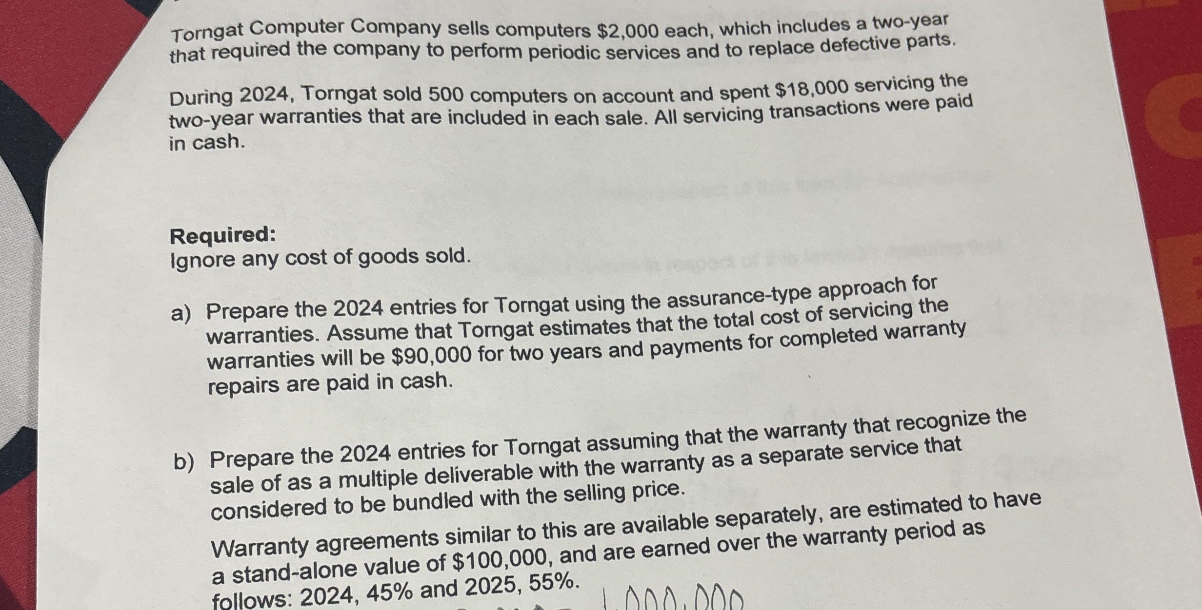 Torngat Computer Company sells computers $ 2 , 0