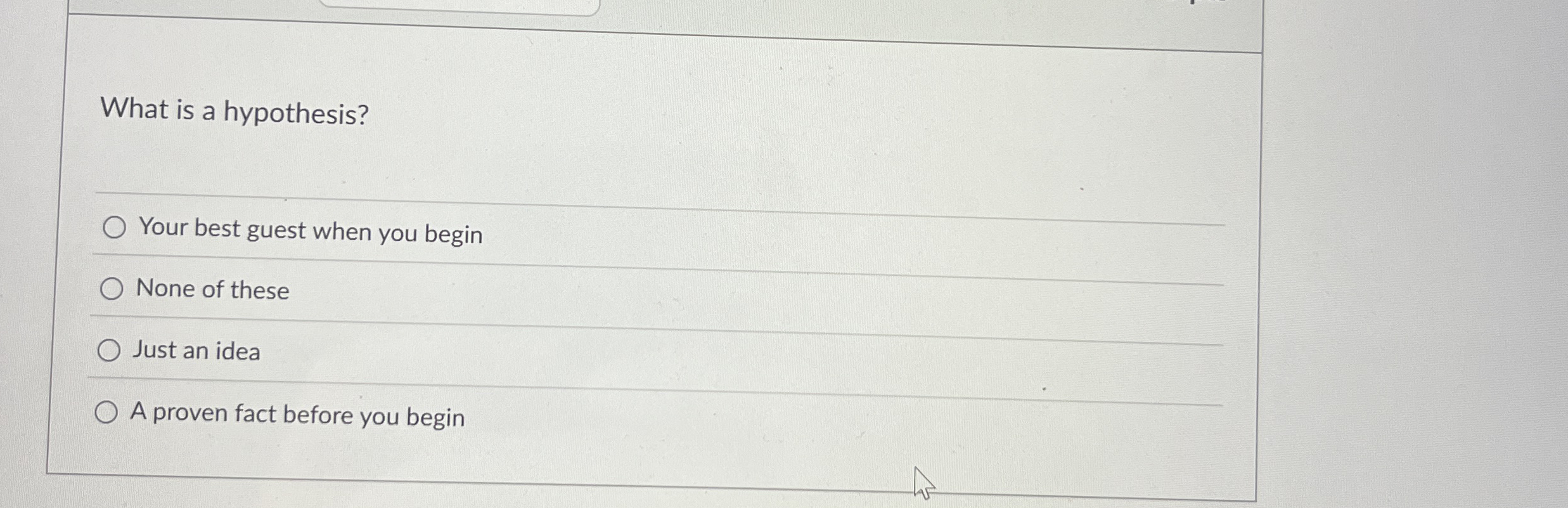 What is a hypothesis? Your best guest when you