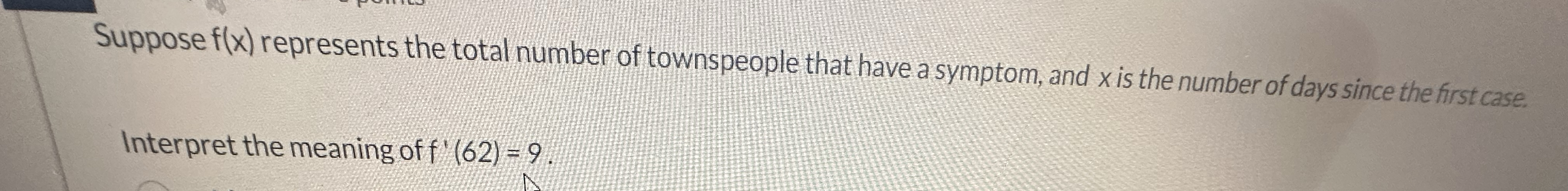Suppose f ( x ) represents the total number of