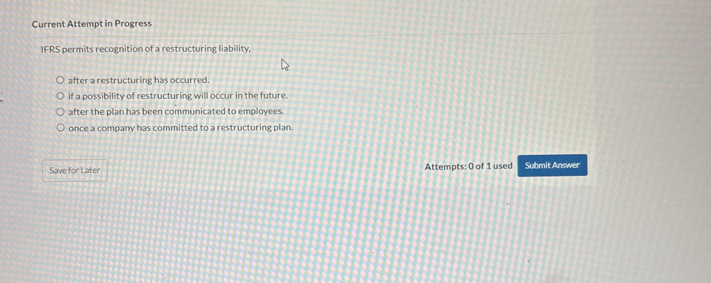 Current Attempt in Progress IFRS permits