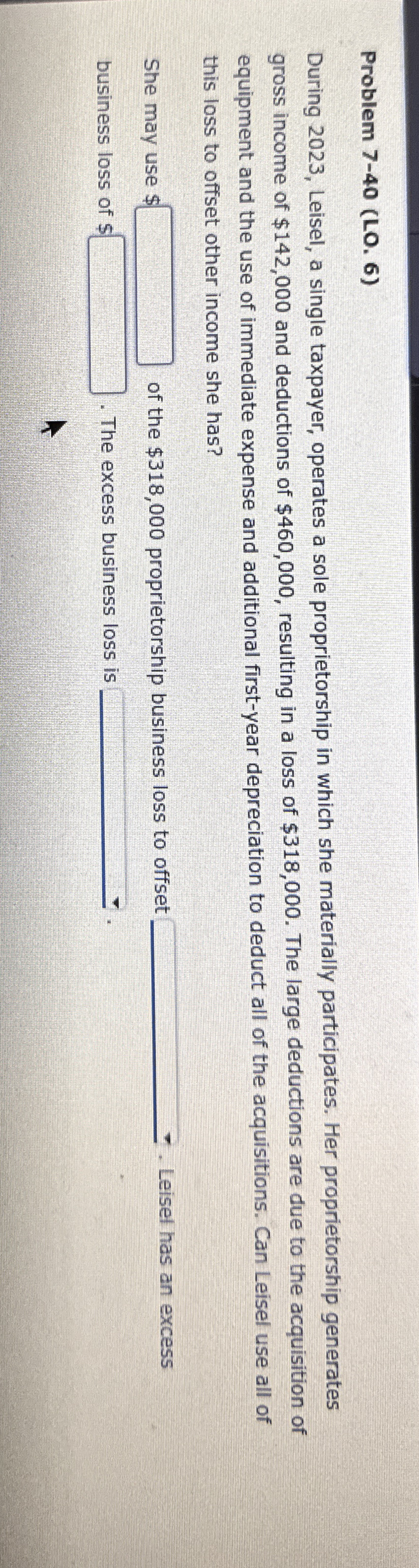 Problem 7 - 4 0 ( LO . 6 ) During 2 0 2 3 ,