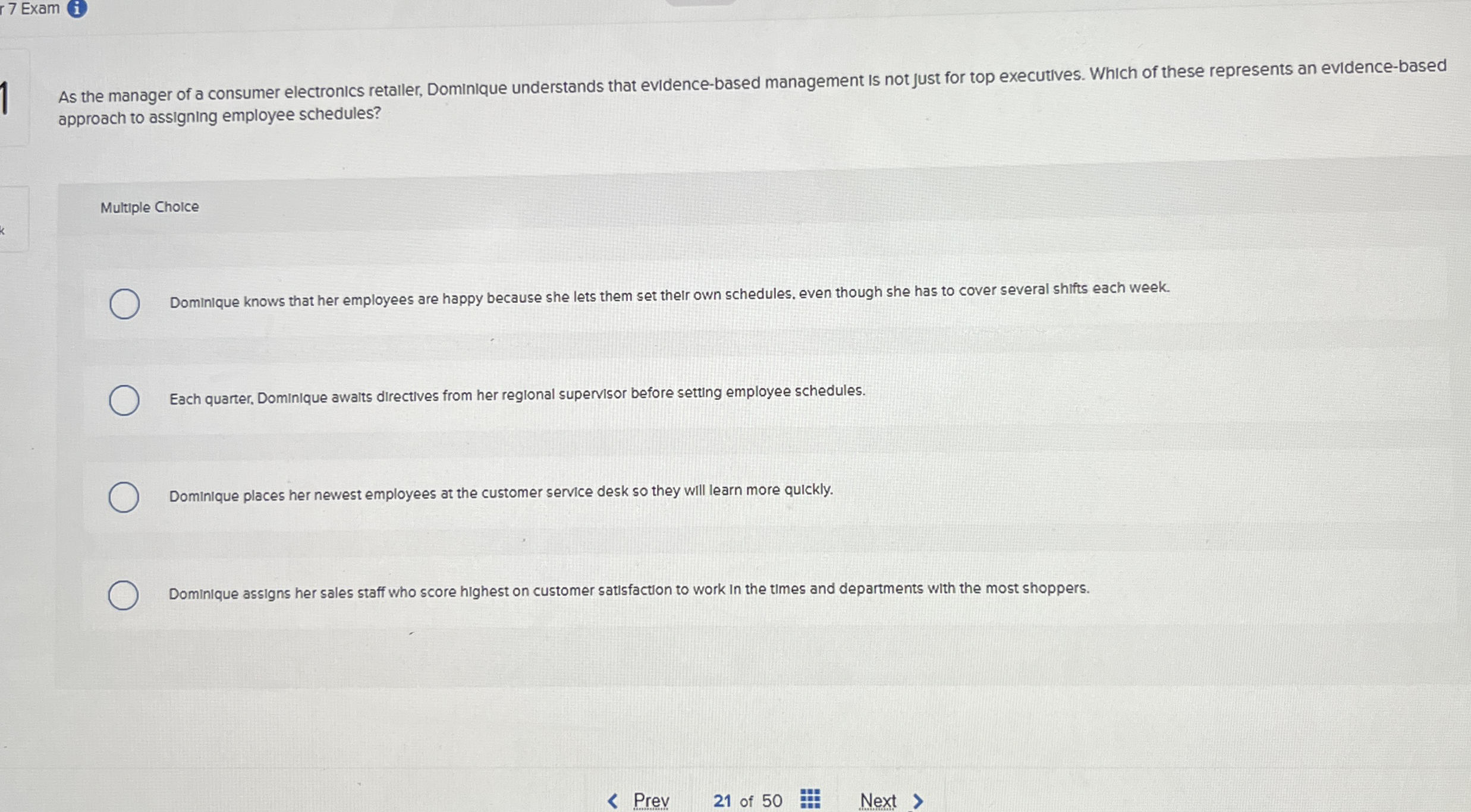 7 Exam i As the manager of a consumer electronics