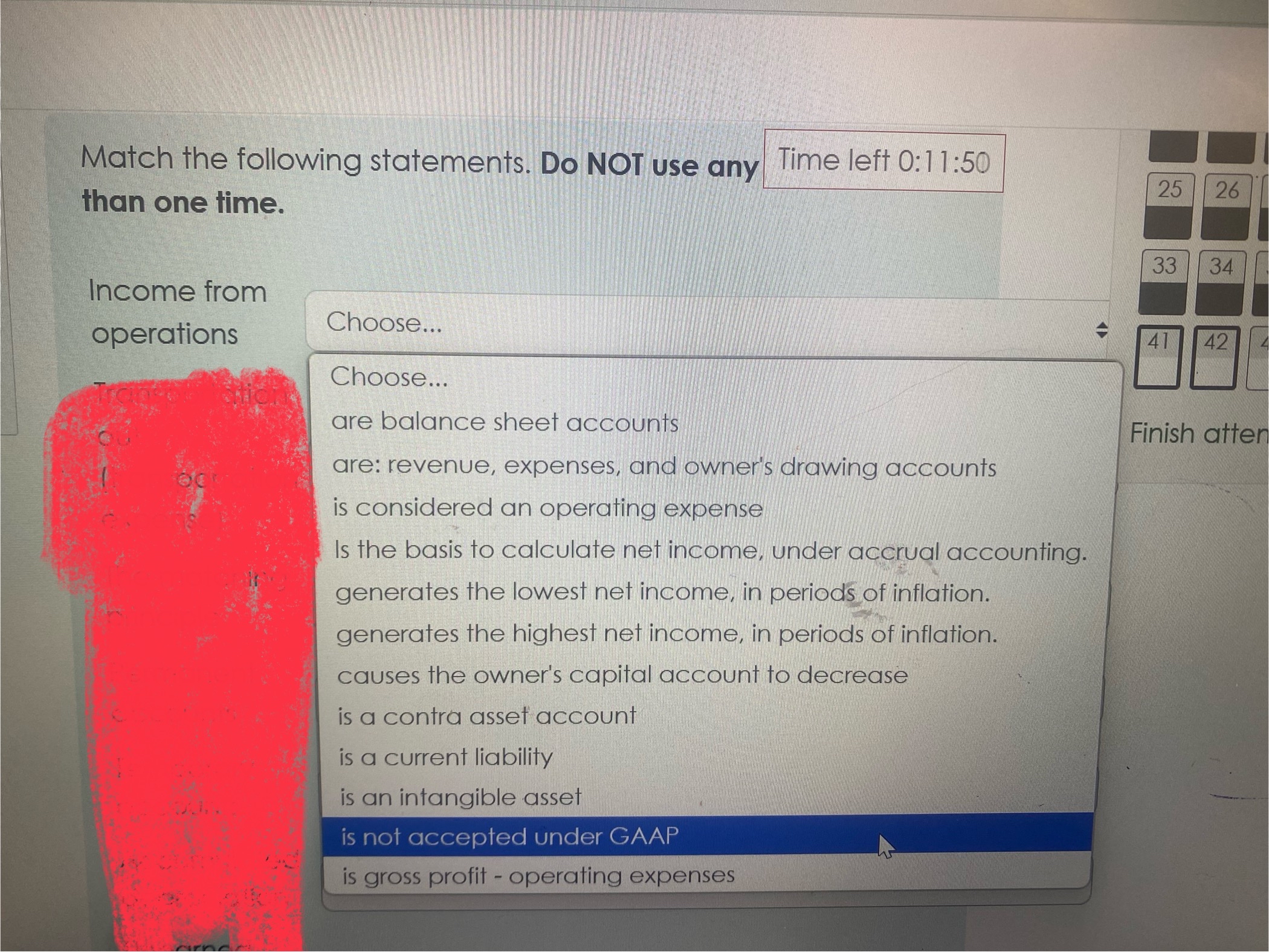 Match the following statements. Do NOT use any