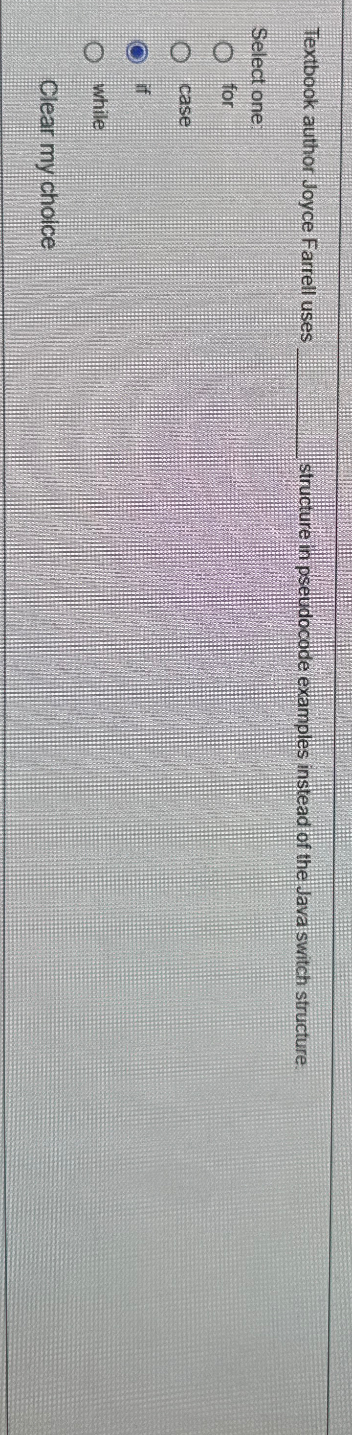 Textbook author Joyce Farrell uses q , structure