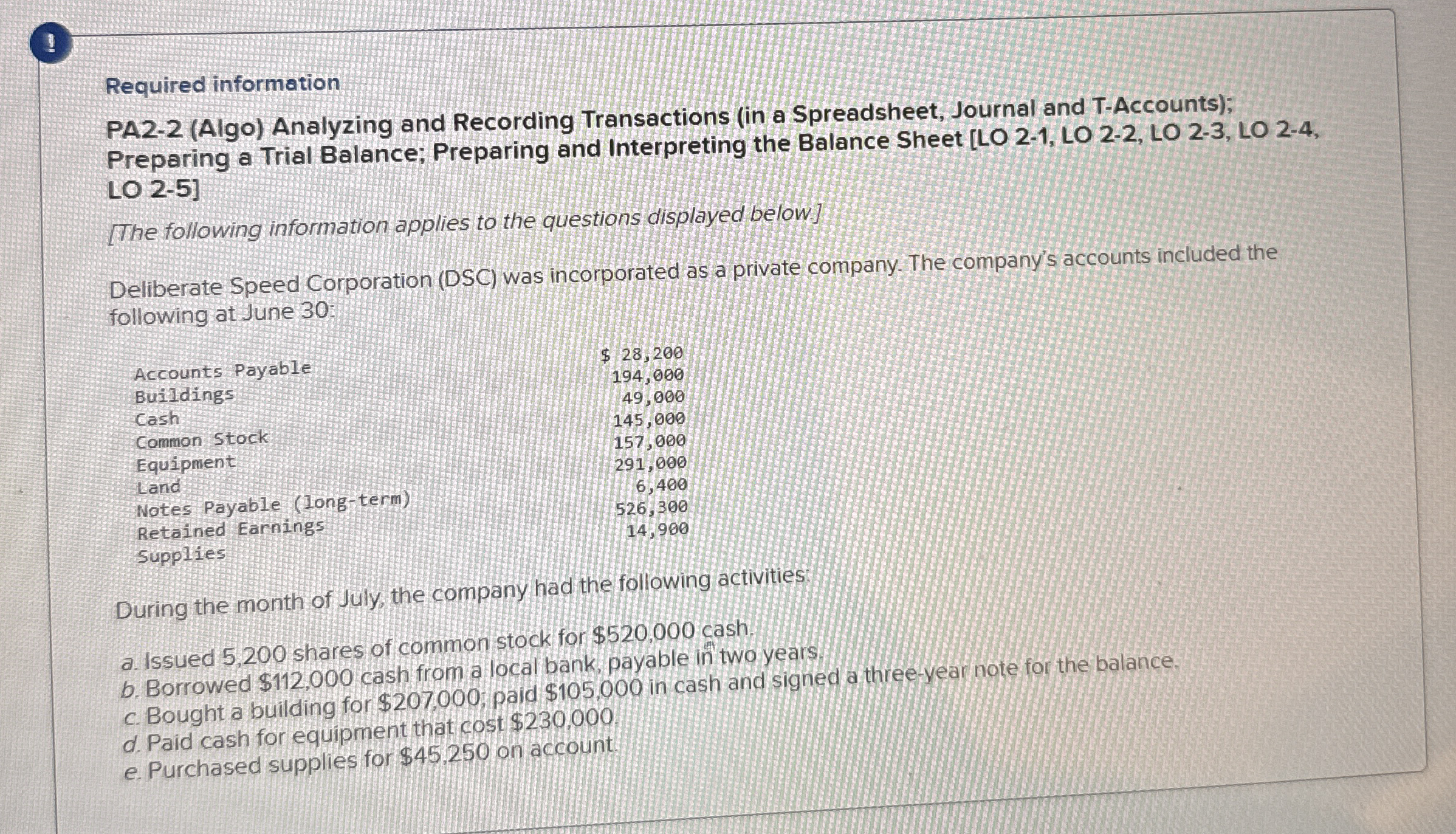 1 Required information PA 2 - 2 ( Algo )